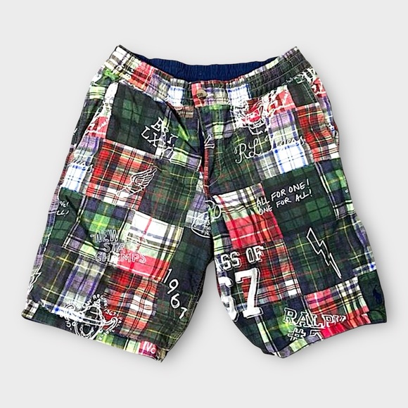Polo Ralph Lauren Boys Shorts Size 12 Multicolor Plaid‎ Reversible - Picture 1 of 12